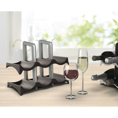 Prep & Savour Carilynn Brown/Silver 6 Bottle Tabletop Wine Bottle Rack
